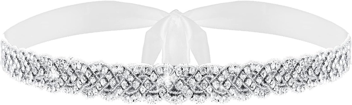 Bridal Rhinestone Wedding Belt Silver Rhinestone Belts Bridal Belt Crystal Belt Beading Belts for Formal Dresses - ShopVlot