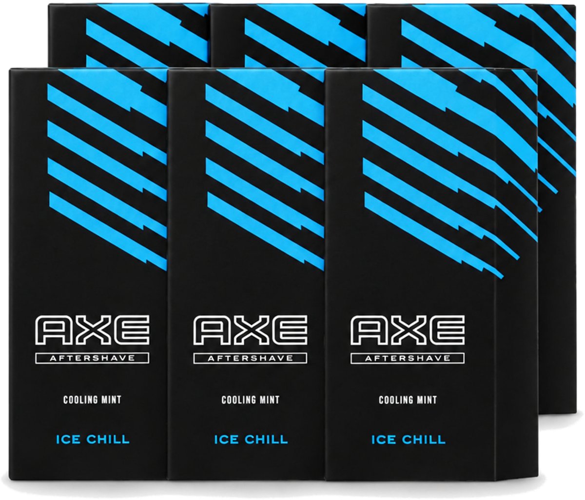 6 x Axe – Aftershave – Ice Chill – Cooling Mint – 100 ml - Voordeelverpakking - 6 stuks