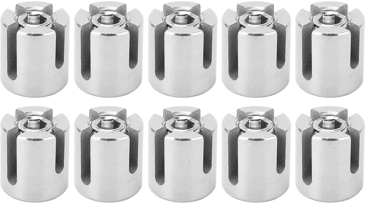 Kruiscabellips 10 stuks M8 3mm - RVS kabelclips - Eenvoudige installatie - Efficient kabelbeheer - ShopVlot