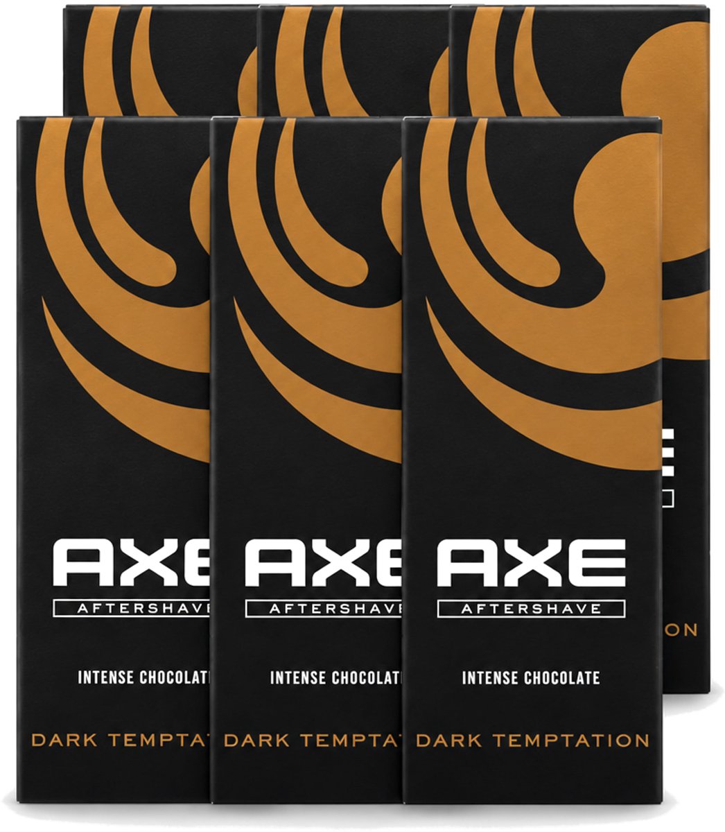 6 x Axe - Aftershave - Dark Temptation - Intense Chocolate - 100 ml - Voordeelverpakking - 6 stuks