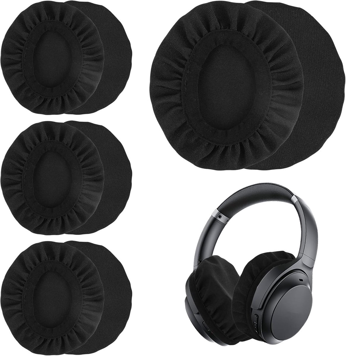 4 paar wasbare elastische stoffen oordopjes voor sportschool, bibliotheek, games, hardlopen, 9-10,5 cm - ShopVlot