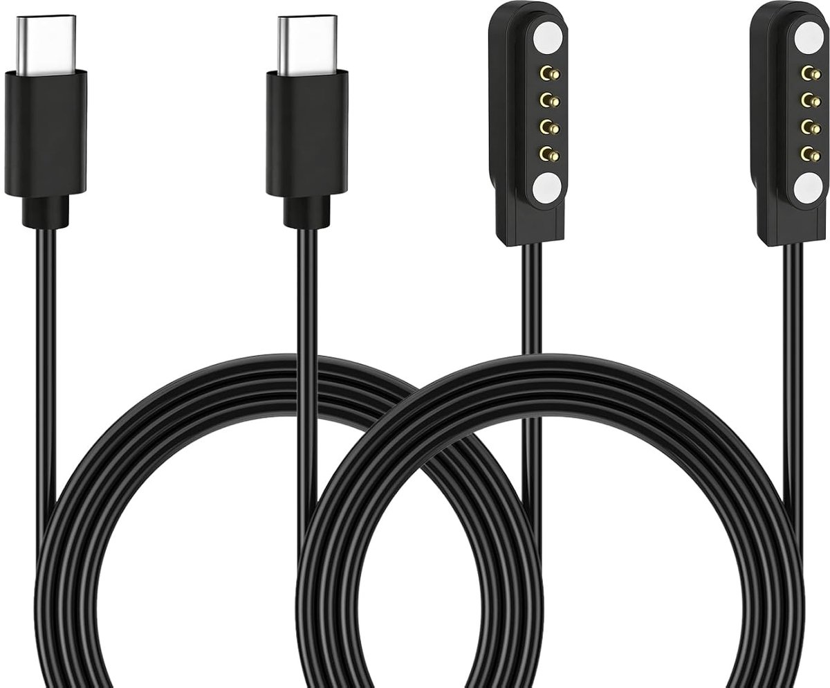 2 stuks magnetische USB C-oplaadkabel, compatibel met PLAUD Note AI, 4-pins vervangende magnetische oplader, veilig - ShopVlot