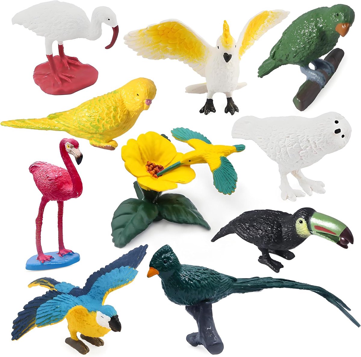 Miniatuur Vogels - 10 Stuks - Realistische Plastic Dierfiguren - Educatief Speelgoed voor Kinderen - ShopVlot