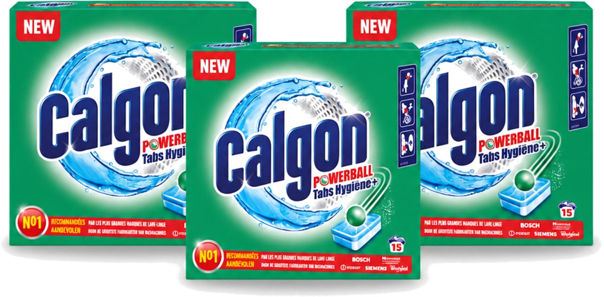 3 x Calgon - Wasmachinereiniger - Tegen Kalk - 15 Tabletten - Voordeelverpakking - 3 stuks