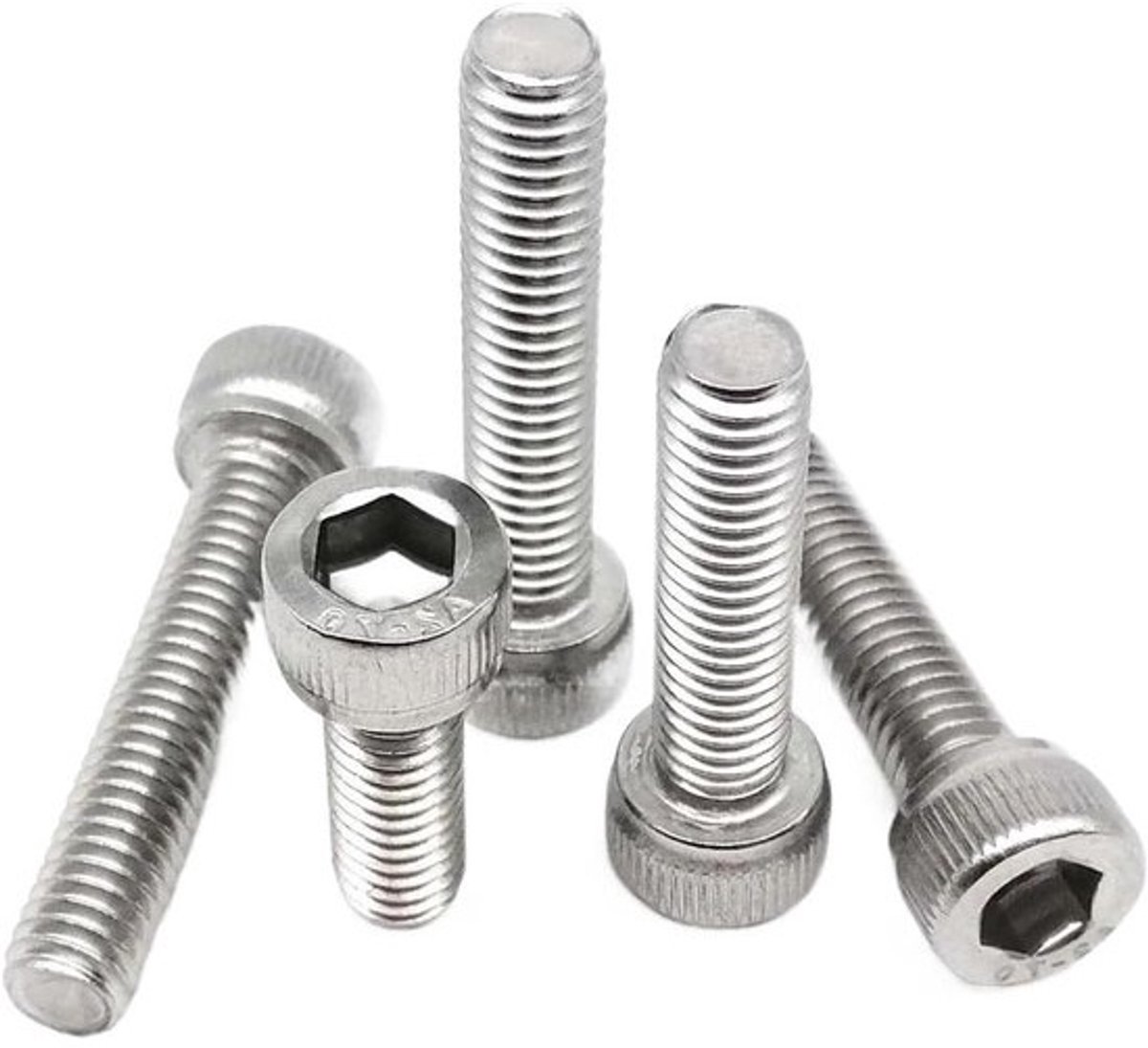 M1.4 M1.6 M2 M3 M3.5 M4 M5 M6 M8 - 304 A2-70 roestvrij staal DIN912 zeskant zeskant inbusbout - schroeflengte 2-80 mm (4mm, M1.4 50pcs)