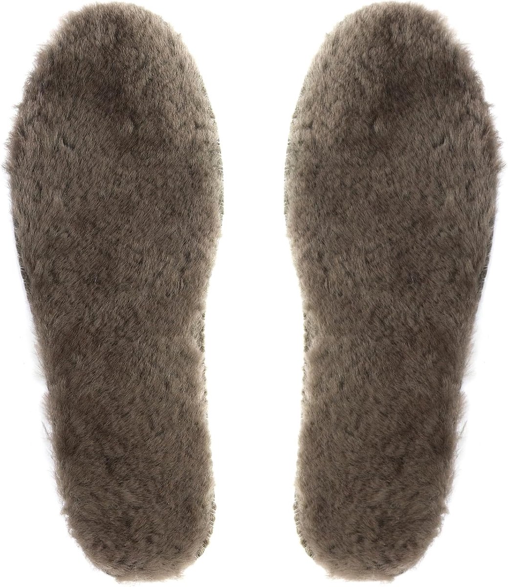 Schapenwol Inlegzolen, Dikke Wol Vlies Inlegzolen voor Vrouwen Mannen Kinderen, Warme Inlegzolen voor Winterschoenen, Slippers, Sneeuwlaarzen Grijs UK 11