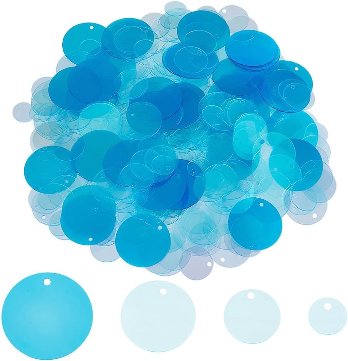 50G 4 stijlen diepblauwe pailletten gemengd plat rond pvc bulk decoratieve pailletten klein gaatje glanzende glitters pailletten losse pailletten voor bruiloft feest kleding decoratie doe-he