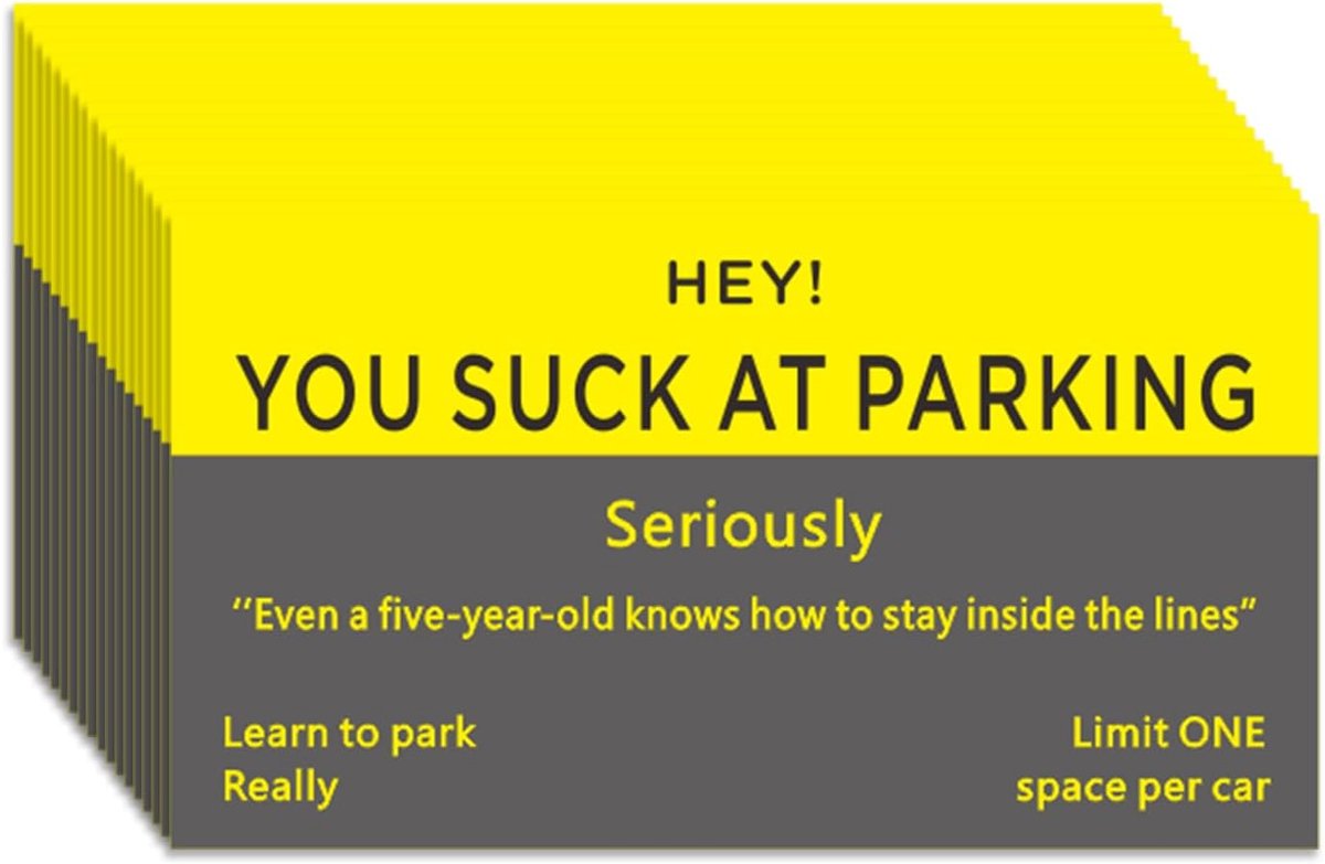 Parkeerkaarten - 100 stuks voor overtreding leren parkeren - Grappige visitekaartjes (3,5 x 2 inch)