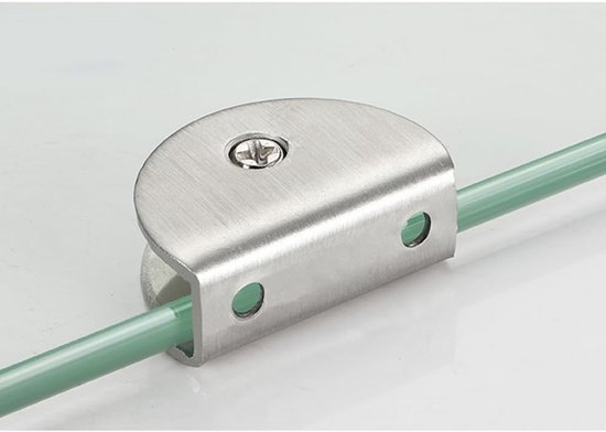6 stuks roestvrijstalen cliphouder, verstelbare glazen plankbeugels, wandmontage, halfronde glazen klem, spiegelclips, vast voor 12 mm dikte glas en bord — afbeelding 3