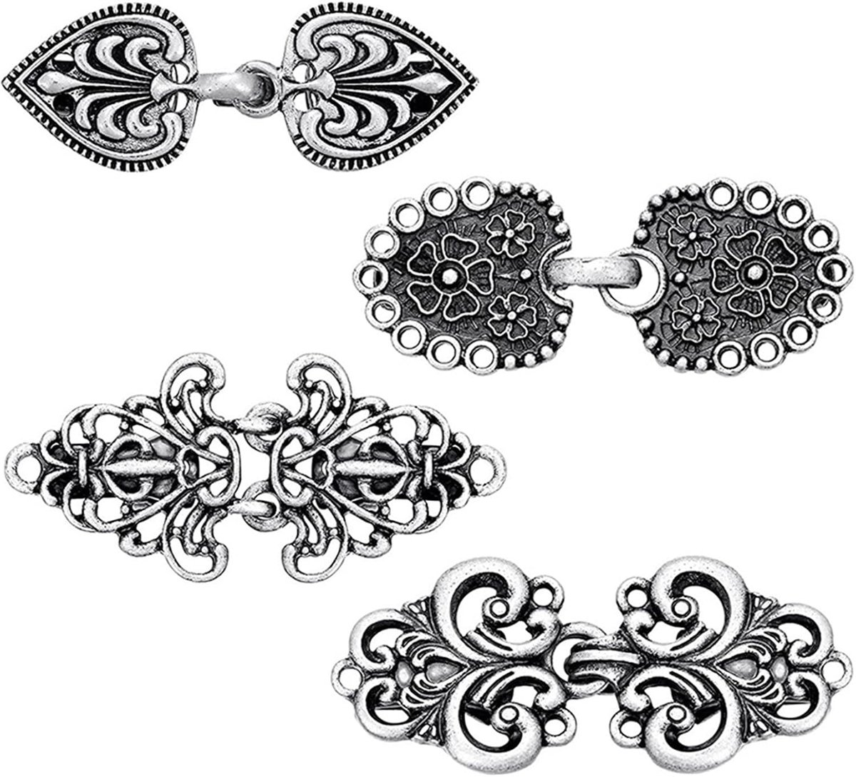 4 stuks broche sluitclips vintage cardigan-clips, vintage pullover sjaal clips retro wartel vest cape pin antiek cape clips retro broche hemdclips, como se muestra en la imagen, Metaal, Granaat