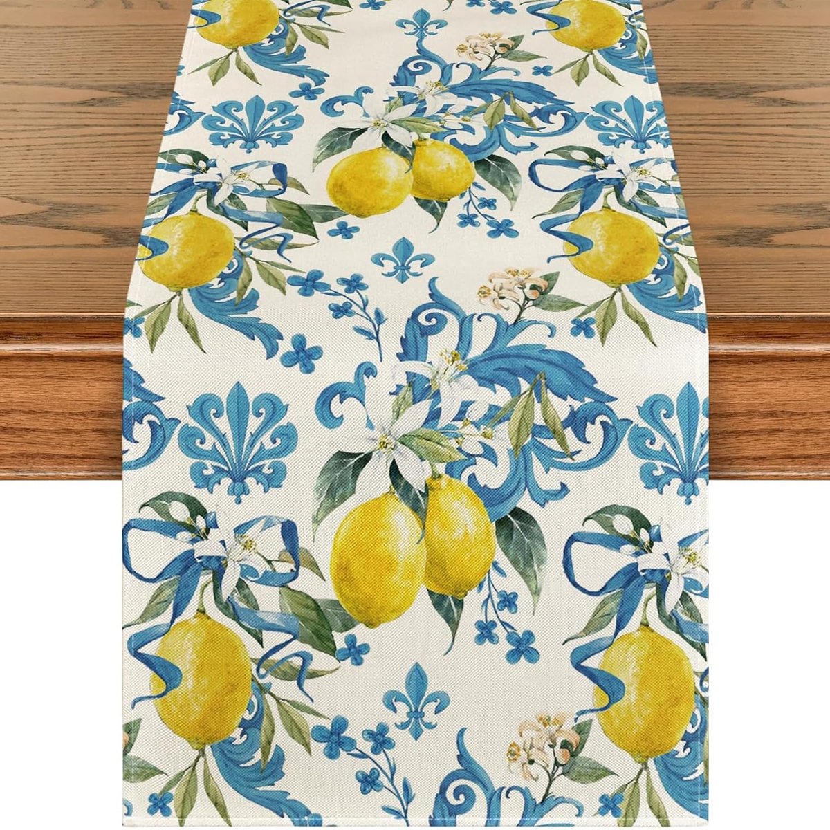 SnelShoppen - Table Runner Lemon - Waterdichte & Wasbare Tafelrunner - Perfect voor Keuken, Tuin, Feesten - 33x183 cm - Lemon Motief - Decoratie voor