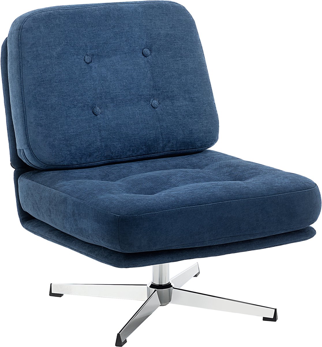 Homona Draaifauteuil - 360° draaibaar - Met Chenille bekleding - 70 x 87 x 84 cm - Donkerblauw