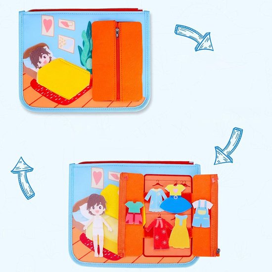 Montessori activiteitenboek - Montessori speelgoed baby - Busy Board - Sensorisch speelgoed - Educatief speelgoed - Baby speelgoed - Reisspeelgoed voor jongens en meisjes - Blauwe dinosaurus — afbeelding 5