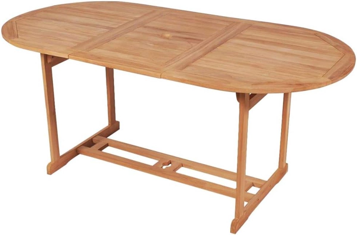 180 x 90 x 75 cm, teak, massief hout, loungetafel, patiotafel, buitentafel, balkon, eettafel voor tuinen, terrassen, balkons