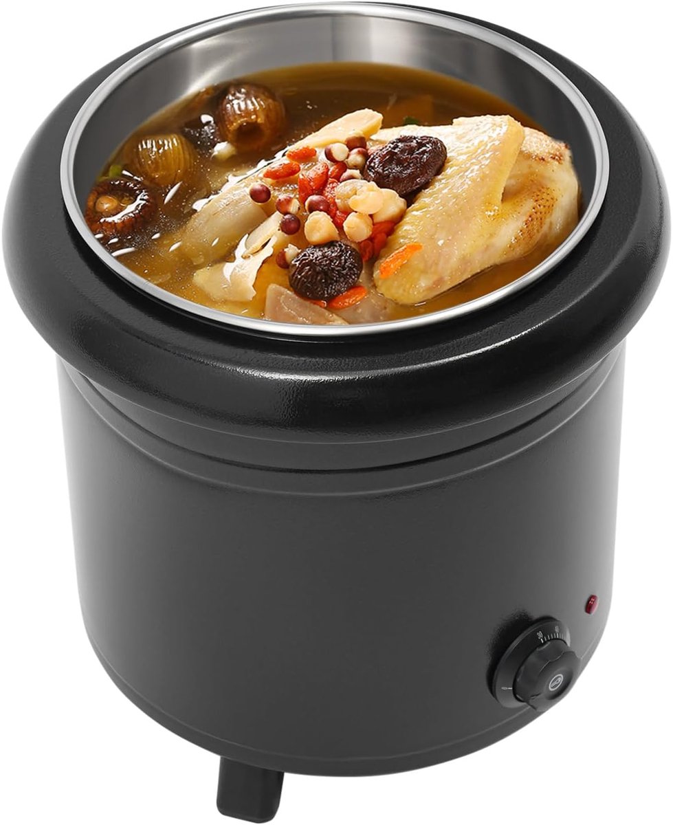 Soepwarmer, 13 liter, roestvrijstalen binnencontainer, soepwarmer met constante temperatuurregeling en veelzijdige toepassingen in restaurants en bruiloften, buffetten, feestjes