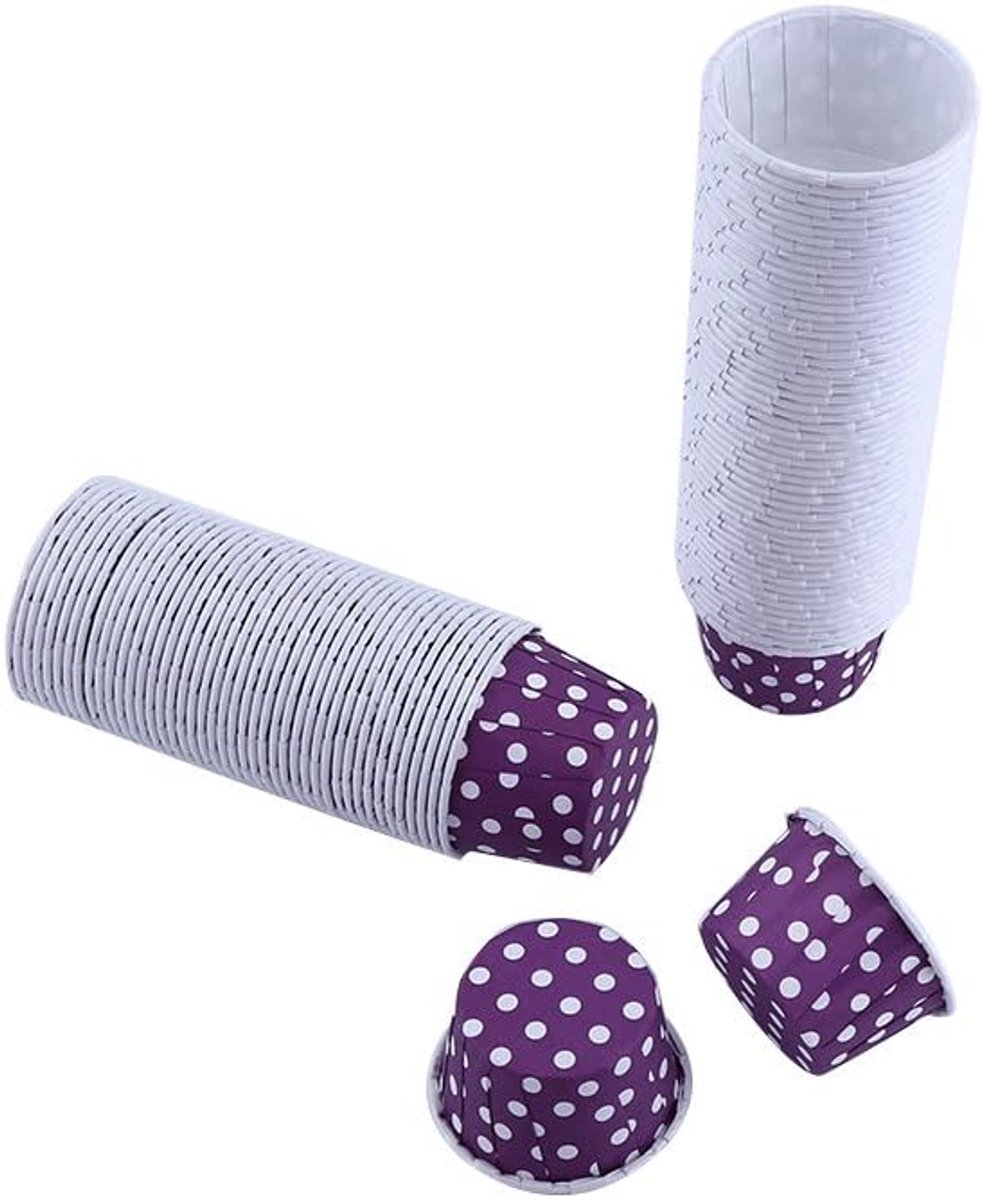 100 stks Papier Cake Cupcake Liner Case Wrapper Muffin Bakken Cup voor Party Bruiloft Xmas 7 Kleuren (paars)