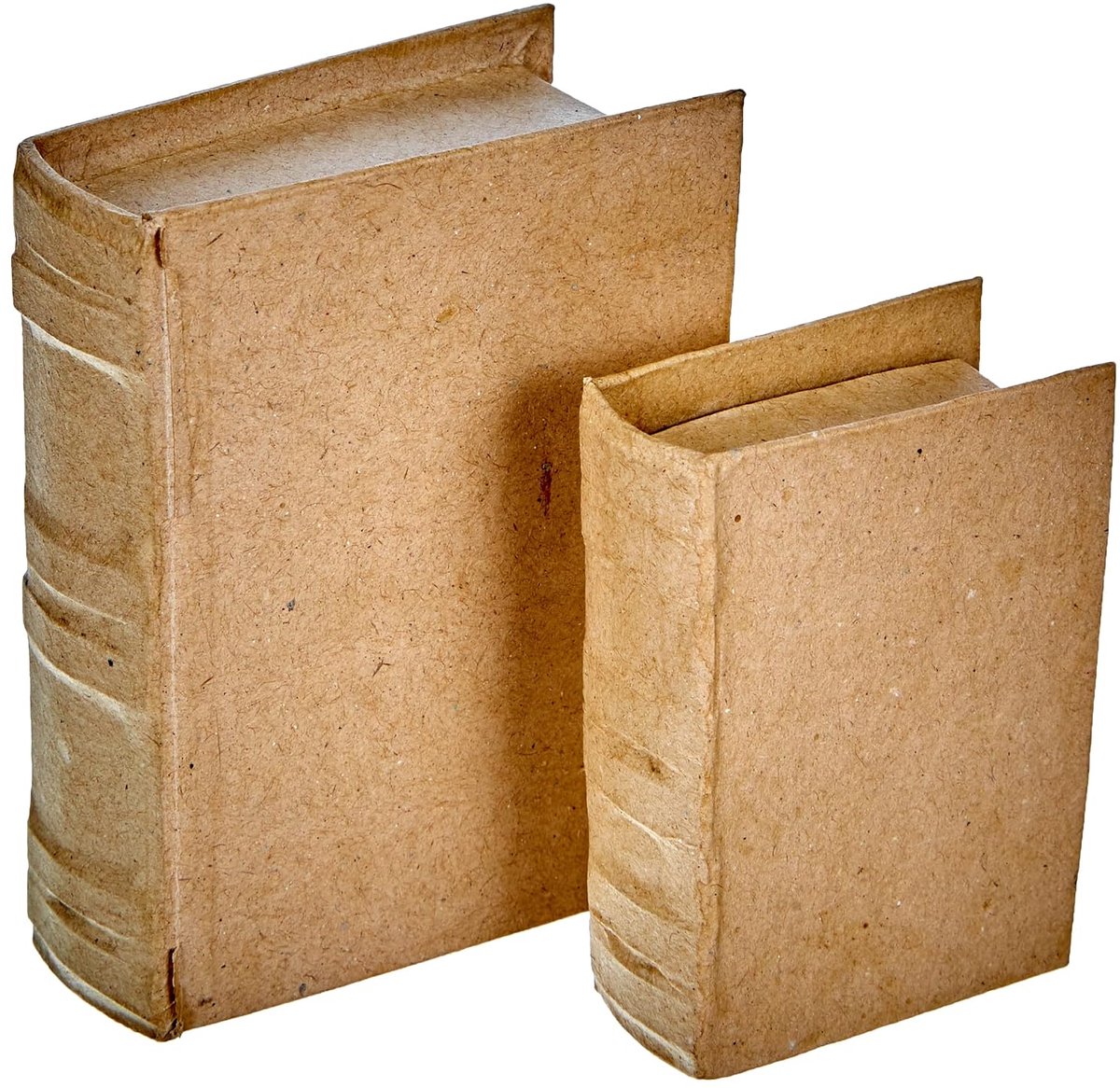 Crafts 265661 creatieve boeken van papier-maché, 6 x 9 x 2 cm, 2 stuks, bruin
