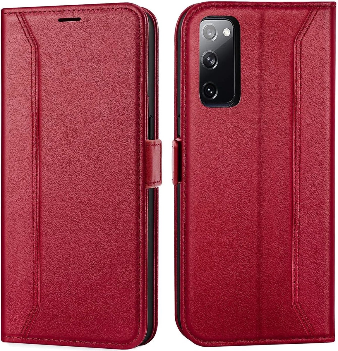 Hoes voor mobiele telefoon voor Samsung Galaxy S20, 6,2 inch, premium klaphoes, mobiele telefoon, flip case voor Samsung S20 5G, hoes, bookcase, tas, rood