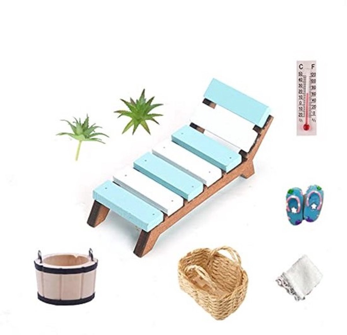 Miniatuur-saunaaccessoires - decoratie voor geldgeschenk - wellnesscadeau-idee