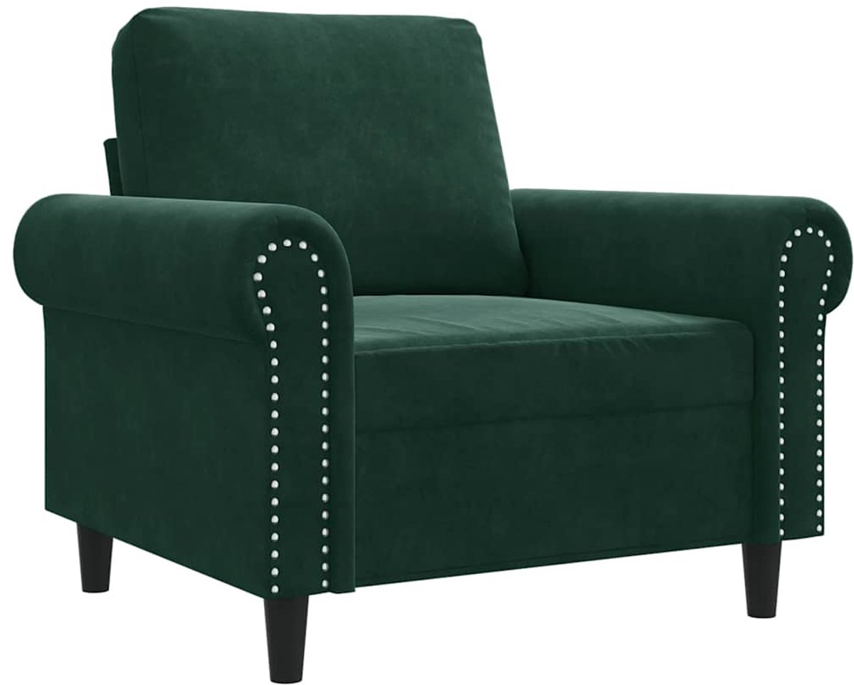 vidaXL Fauteuil - 60 - cm - fluweel - donkergroen
