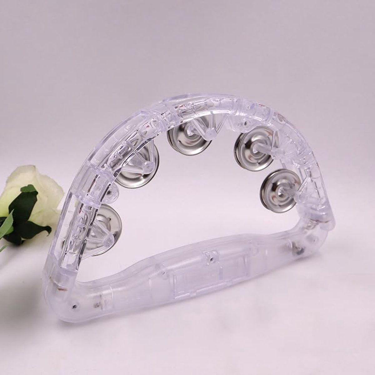 2 Stks Tamboerijn LED Hand Held Percussie Halve Maan Tamboerijn voor Kinderen (Zoals getoond)