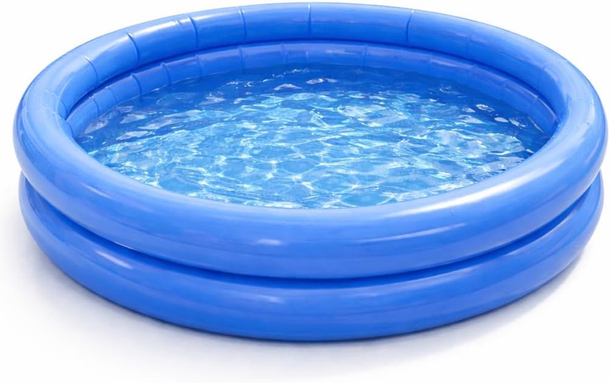 Opblaasbaar zwembad – opzetzwembad blauw – rond voor kinderen en volwassenen – voor tuin – duurzame pvc-hoes voor badplezier (∅114 cm)