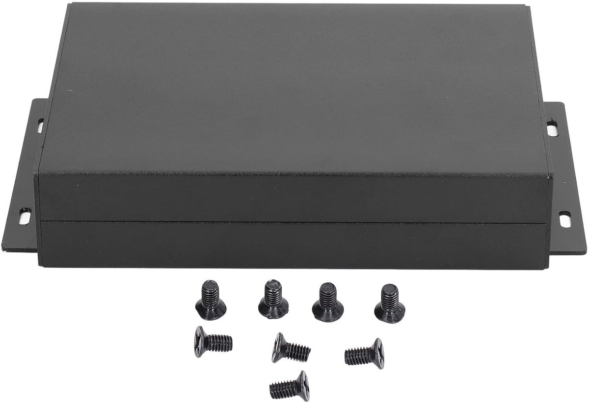 Aluminium elektronica-projectbox, aluminium elektronische behuizing, elektronische behuizing, doe-het-zelf, PCB-boardbehuizing, zwart, 9 x 3 x 1,4 inch (l x b x h)