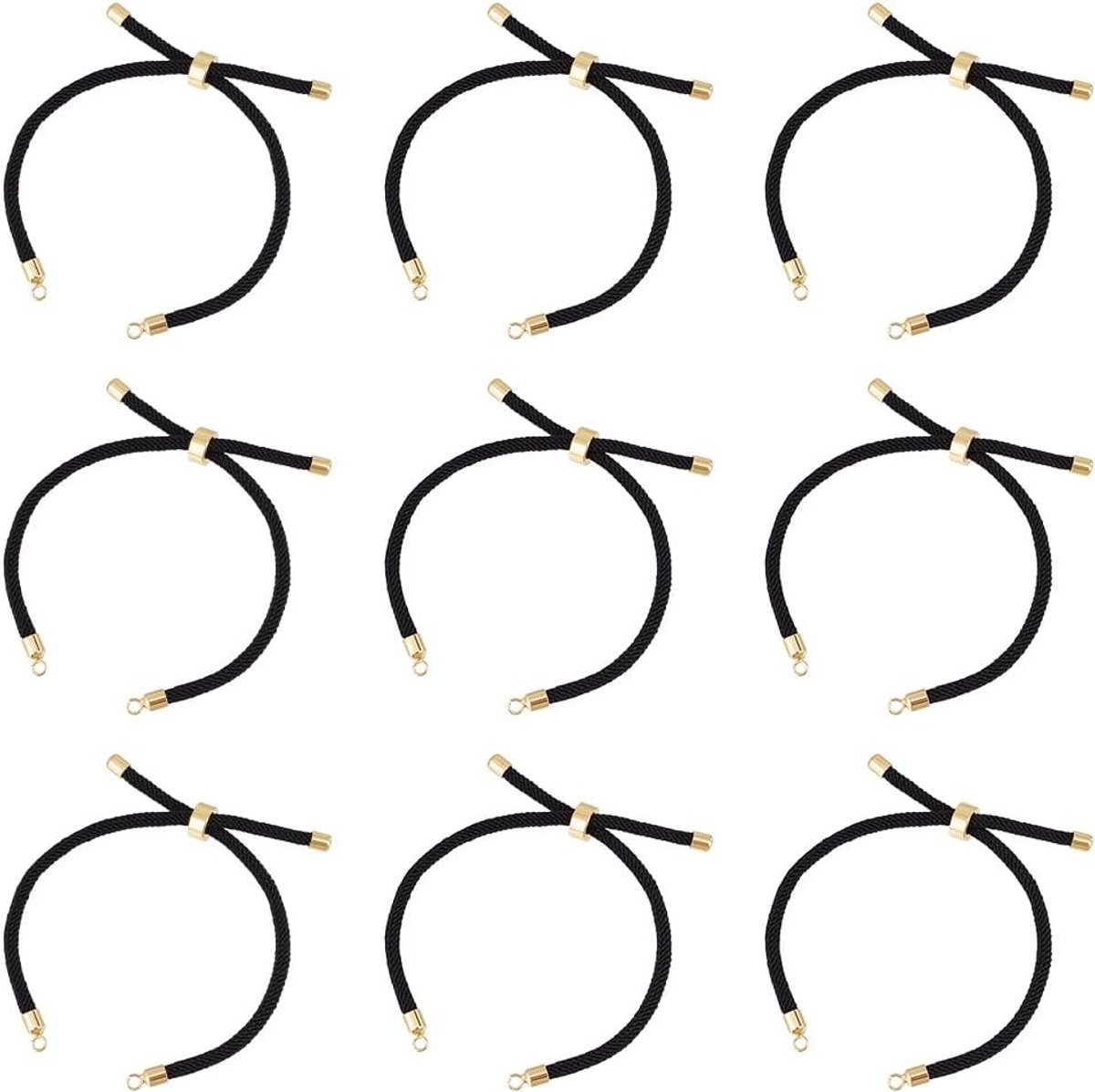 Slider Armbanden Nylon Twist Cord Armband Rode Link Armband Met Messing Bevindingen Verstelbare Armband Kettingen Voor Sieraden Maken Kettingen