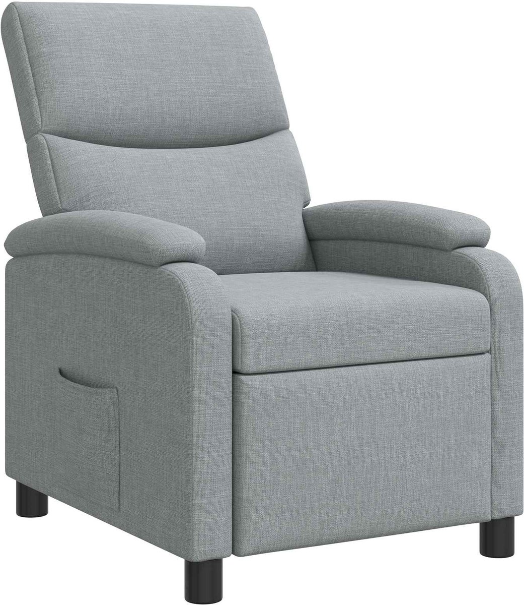 vidaXL Recliner - Lichtgrijs - Stof