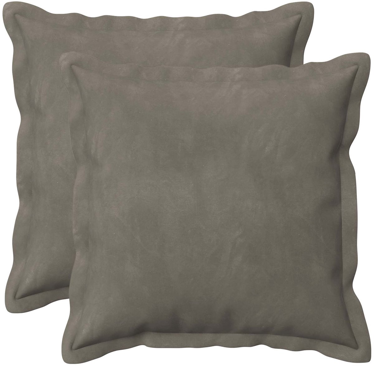 vidaXL Dekenkussen - 2 - st - HOUTEN - Lichtgrijs - 40 - x - 40 - cm - fluweel