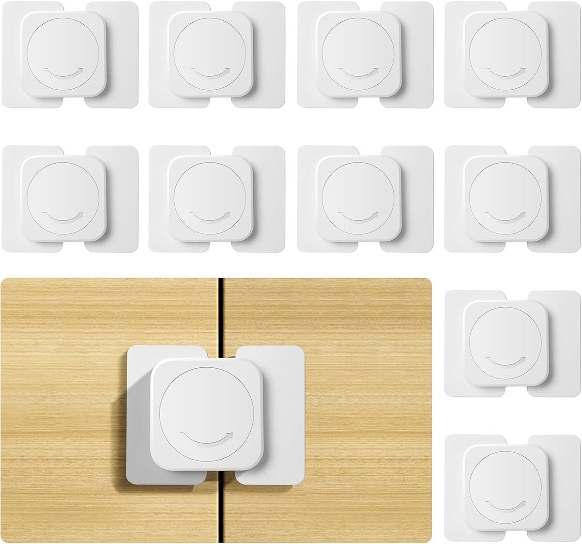 Veiligheidsloten voor Kinderen - 10 Stuks - Kastdeursloten, Babyproof Sloten voor Keukenkasten en Lades, Eenvoudige Installatie Zonder Gereedschap