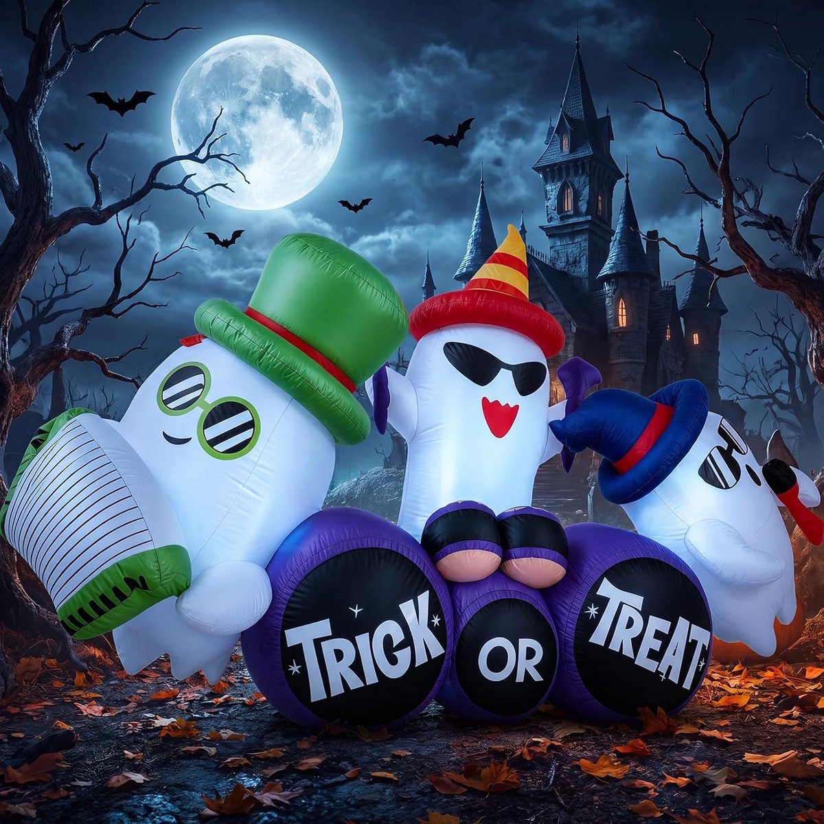 Opblaasbare Halloween Spoken 240cm met LED - Trick or Treat Tuin