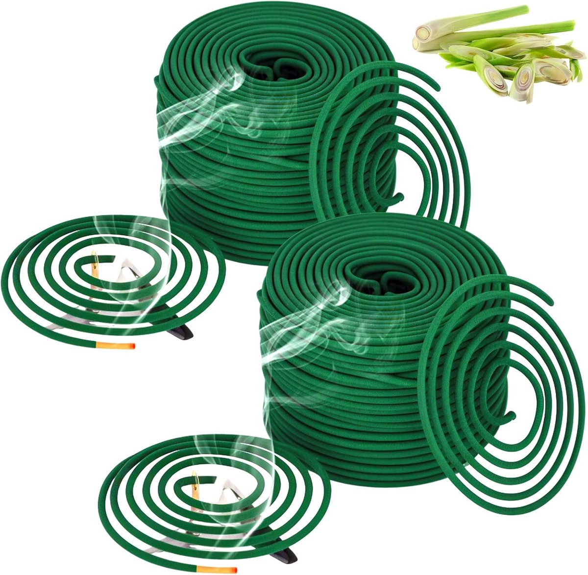 Wierookspiralen, citroengras coils met houder