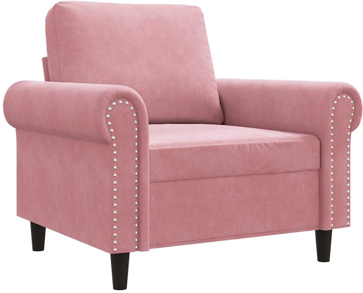 vidaXL Fauteuil - 60 - cm - fluweel - roze