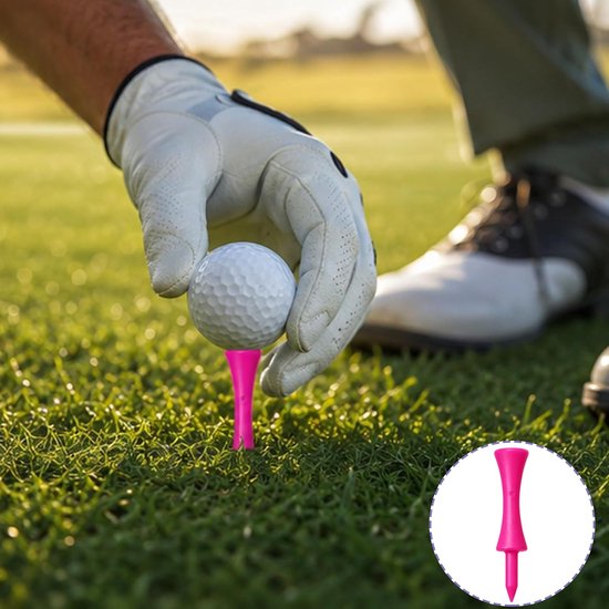 Tees kunststof, roze golftees 60 mm, golftee set herbruikbare plastic — afbeelding 5
