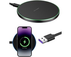 Draadloze snellader 30W, compatibel met iPhone 16/15/14/13/12/11 Pro Max Plus en Samsung S20/S21/S22/S23/S24 Plus, ideaal voor snel opladen en gebruiksgemak