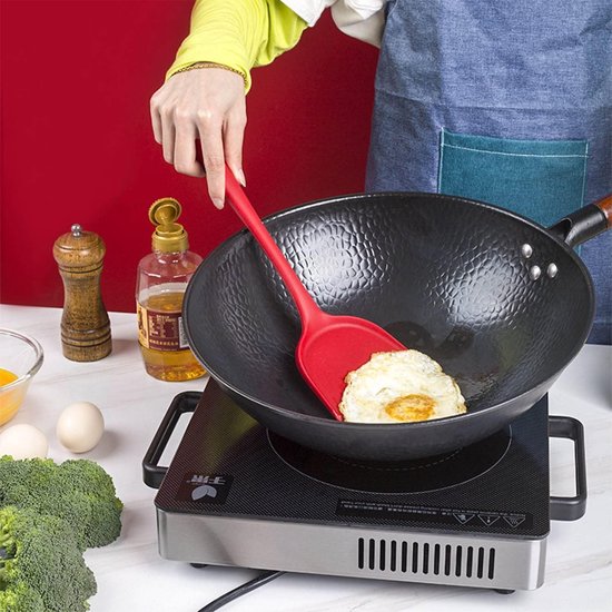 Gebruiksvoorwerp Set 4 Stuk Food Grade Veiligheid Siliconen Keukengerei Hittebestendige Nonstick Spatel Rijstlepels Skimmer Soep Pollepel Keuken Gereedschap, Zwart — afbeelding 3