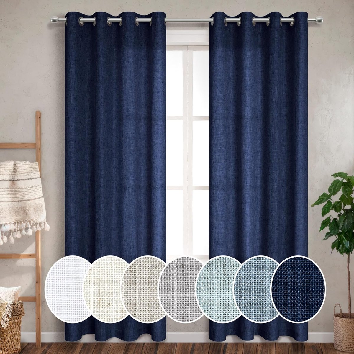 52 x 96 inch lange blauwe gordijnen voor slaapkamer 2 panelen venster doorvoertule semi pure licht fitering donker marine indigo gordijnen voor woonkamer 52x96 lengte