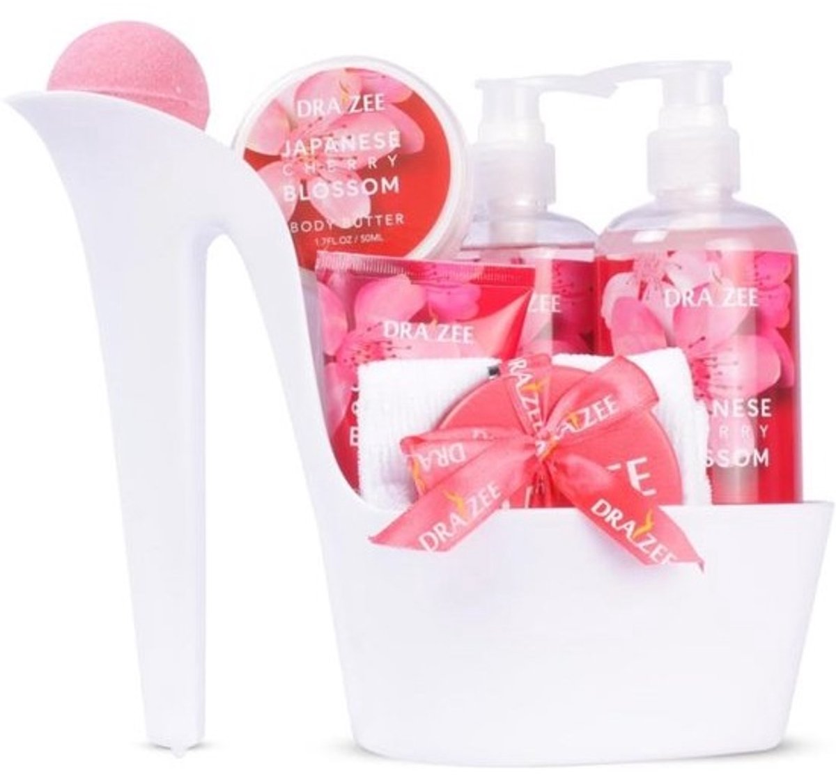 Luxe wellnesscadeau voor dames - 6 relaxsets - met kersenbloesempatroon