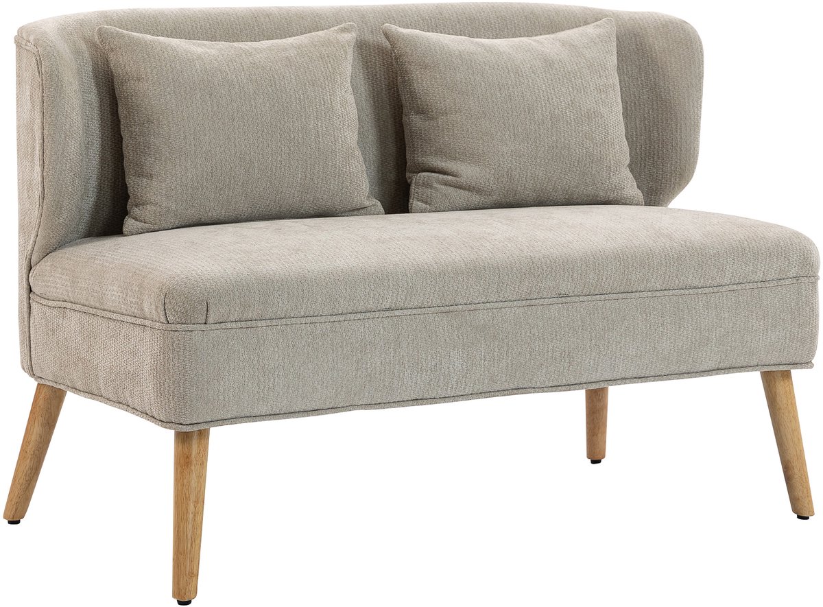 Homona 2-zitsbank - Met 2 kussens - 117 x 65 x 78,5 cm - Beige