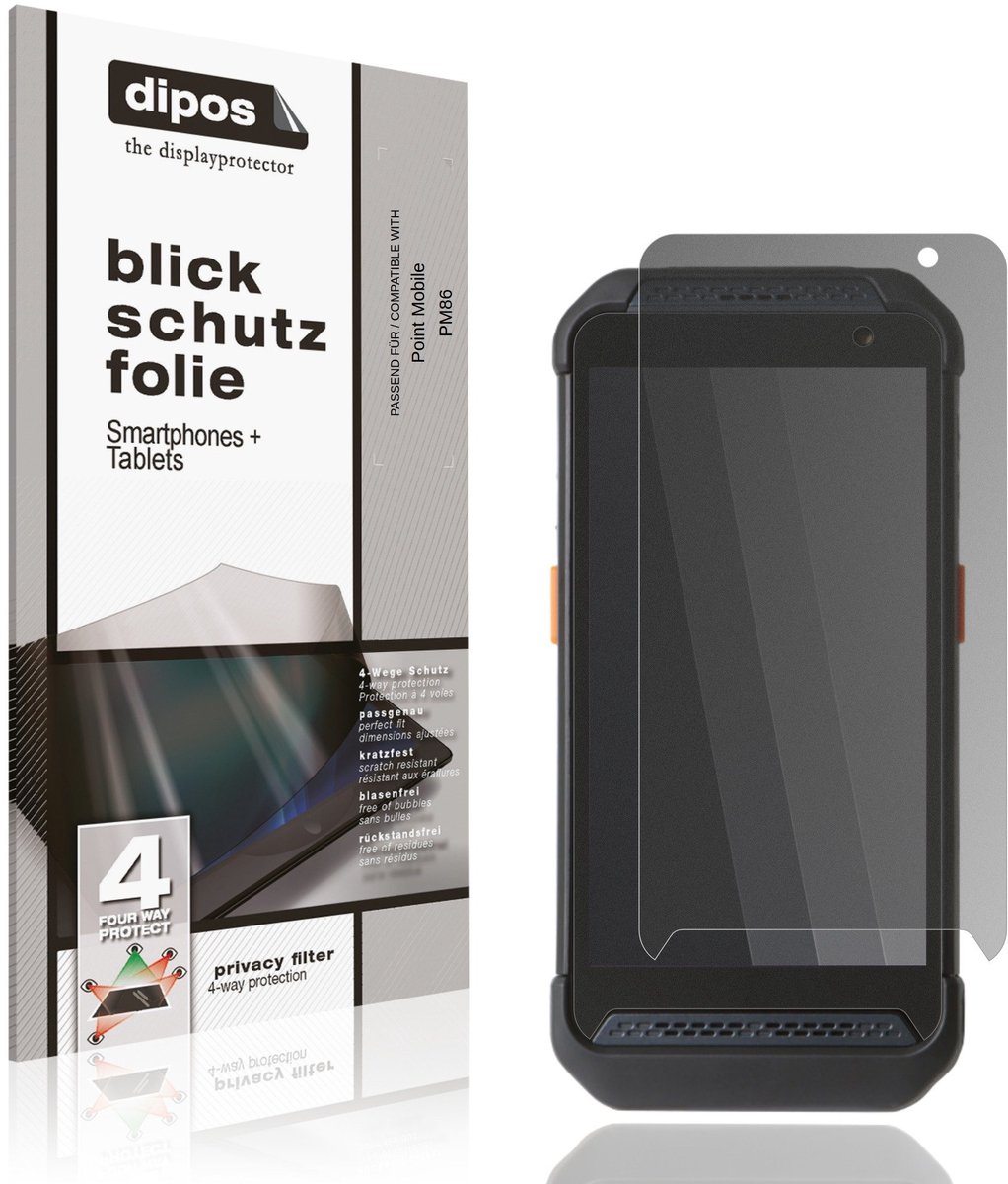 dipos – Matte Privacy Screenprotector geschikt voor Point Mobile PM86 | Anti-Spy Beschermfolie