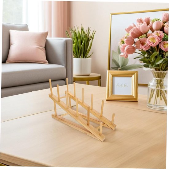 2 Stuks Plateaus Standaard Laags Displayrek Desktop Organizer voor Boeken Kunstwerken Foto Tijdschriften Serveerschalen Stevig Multifunctioneel Rek — afbeelding 5