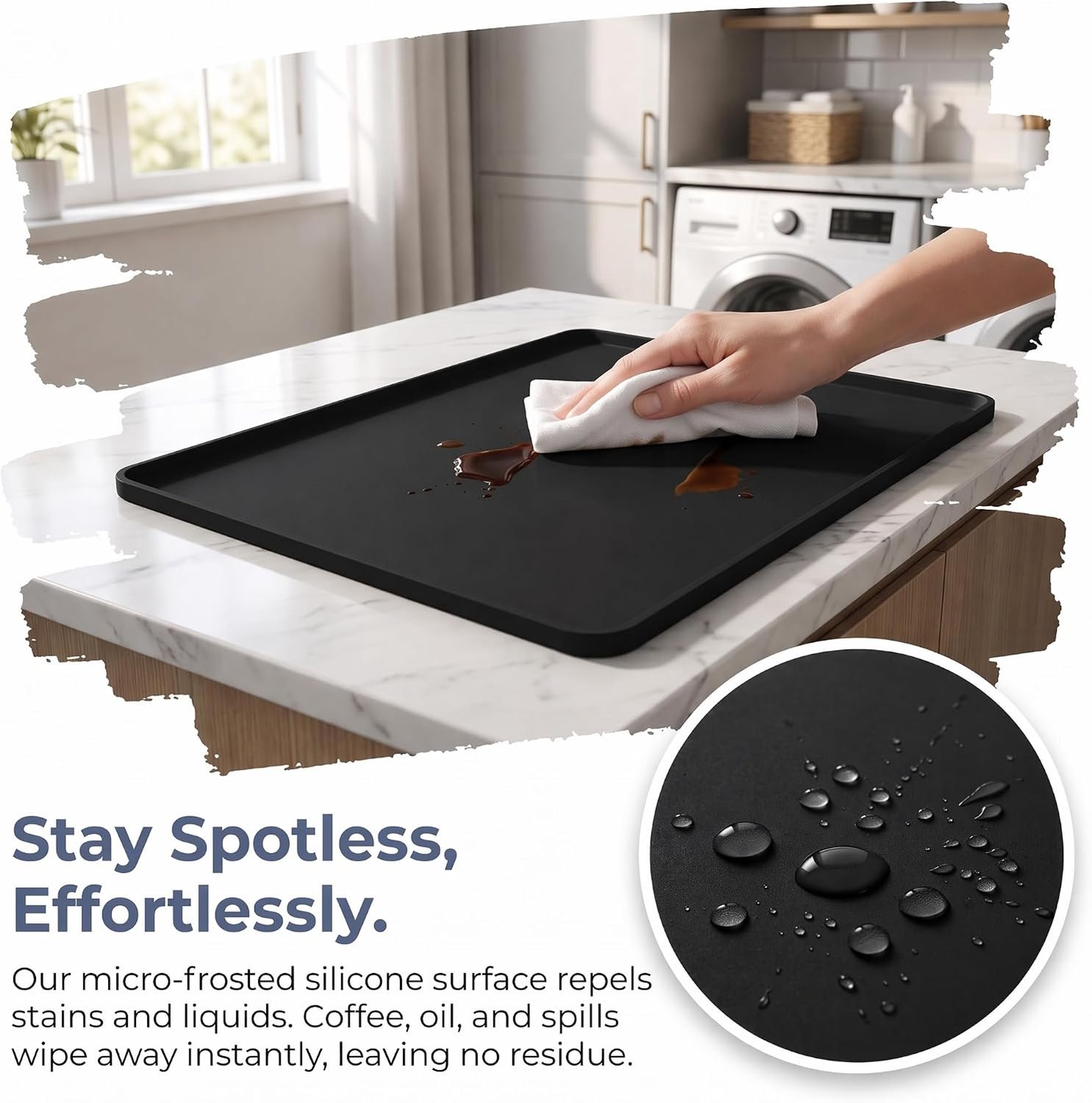 Wasmachine Mat Waterdicht Absorberend Antislip Druppelbak voor Wasruimte