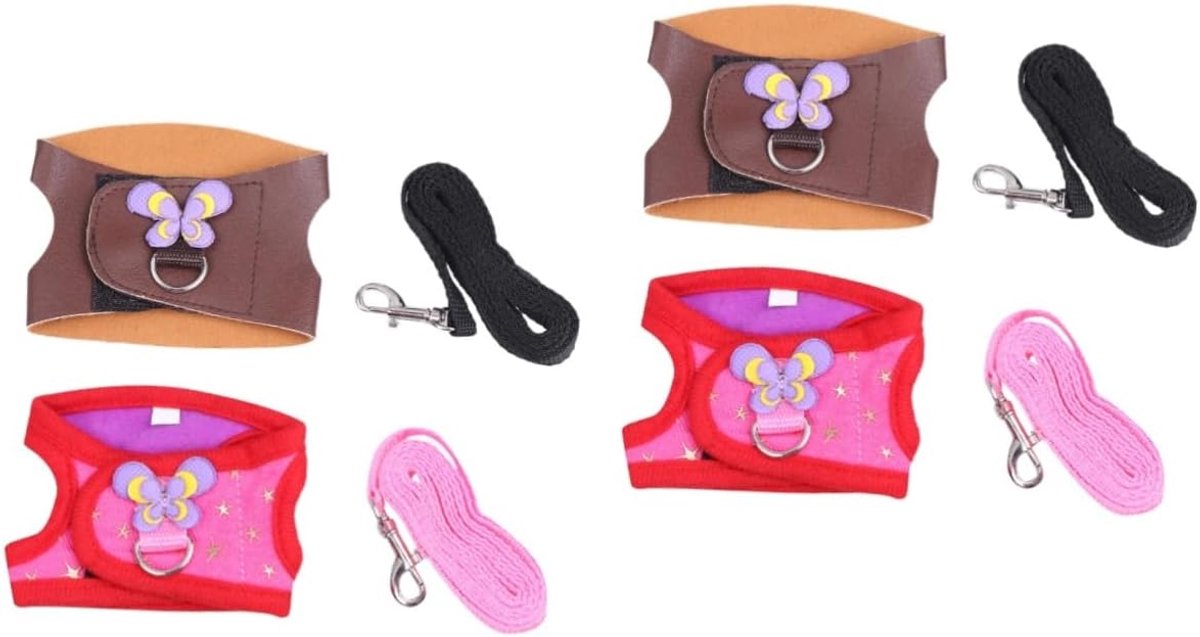 4 Sets Dieren Tractiebanden Borstband Voor Hamster Ademend Comfortabel Materiaal Voor Buitenactiviteiten