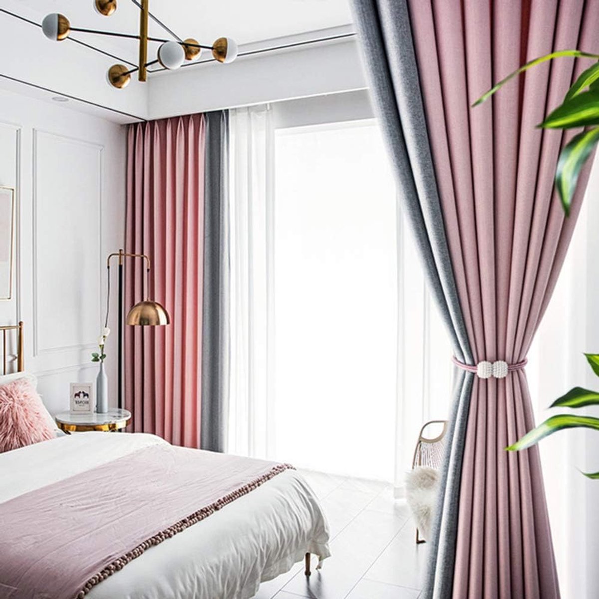 Grijs Verduisterend Potlood Plooi Gordijnen voor Woonkamer Slaapkamer Kinderkamer Set van 2 Panelen 175x140cm