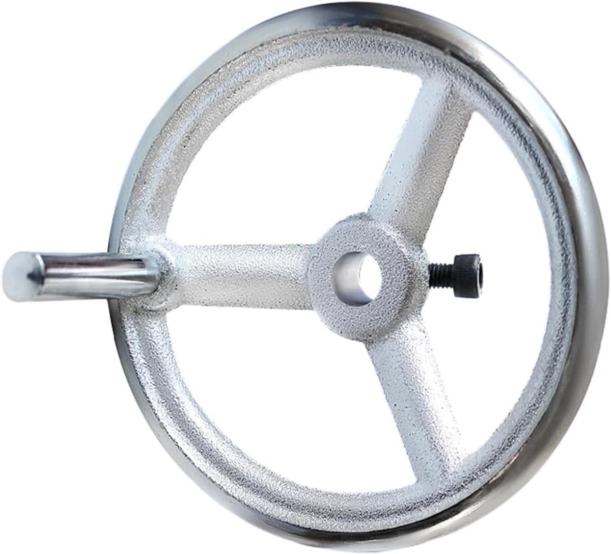 OD 76-190mm Rond 3 Spaaks Freeshandwiel met Afneembare Handgreep Gietijzer Verchroomde Roterende Metalen Handwielen(118x12mm)