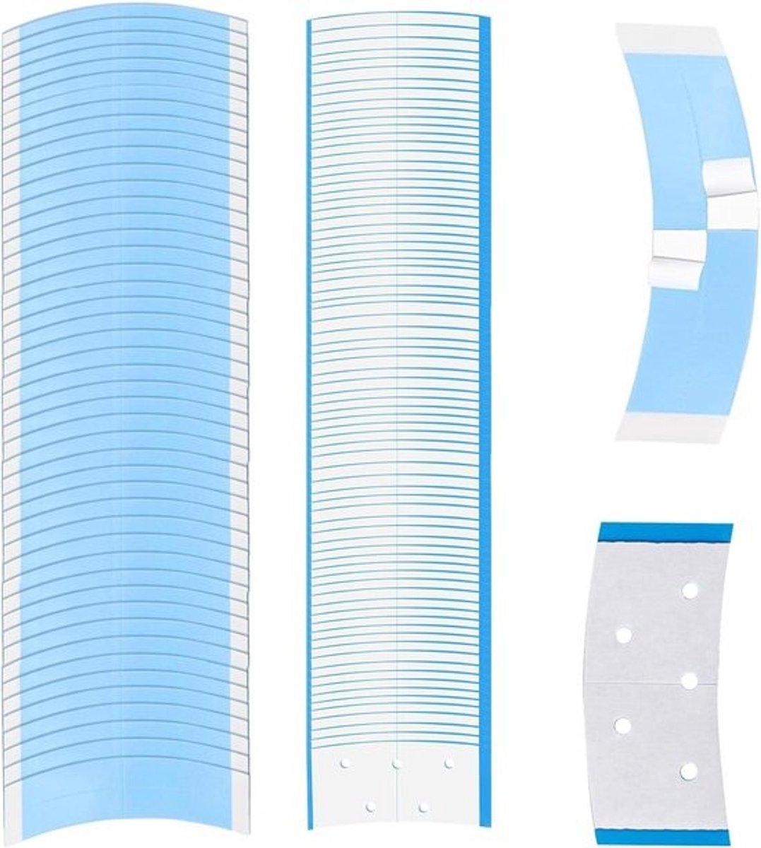 Plakbandset - voor extensions - 72 stuks dubbelzijdig plakband - transparant en onzichtbaar - pruikenaccessoires