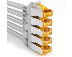 Iwillink 2 m CAT 7 patchkabel, 10 Gbit/s, 5 stuks - grijs