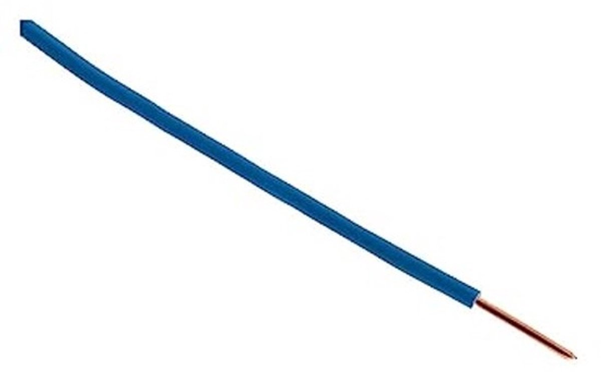 H07V-U 1.5mm²-stroomkabel - PVC-geïsoleerde elektrische kabel - Voor binneninstallatie - Ondersteunt tot 700 V - Blauw - 10 m