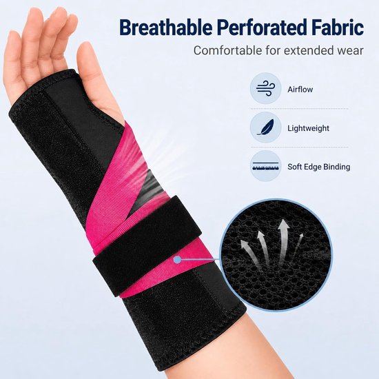 Polssteun Polsspalk Ergonomische Handbrace Voor Rechterhand Met Duimopening Verstelbare Polsband Ondersteuning Voor Dagelijks Gebruik Sport Werk Computer — afbeelding 5